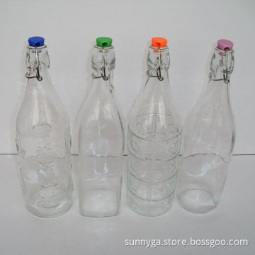 Clear Glass Bottle with Rubber Pad and Plastic Lid, Comes in Egg-crate Packing